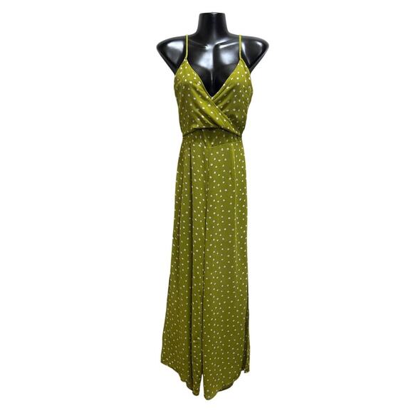 J.O.A. Kiwi Jumpsuit M Sheer Semi Lined Floral Summer Coastal Vacation Resort - Picture 1 of 11